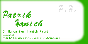 patrik hanich business card